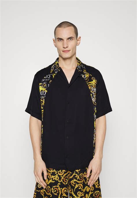 versace jeans print sleeve shirt black|Versace Jeans couture outlet.